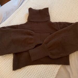 Princess Polly Brown Zaharia cropped Turtleneck Sweater